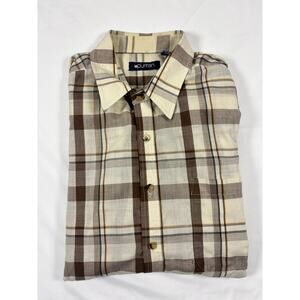 Men's Vintage Puritan Plaid Short Sleeve Button Up Size L